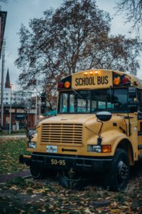 School bus pulled over.