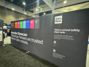 A view of the path to safer schools booth